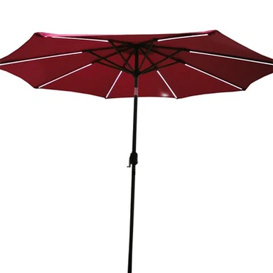 Sombrilla de patio con soporte solar y base